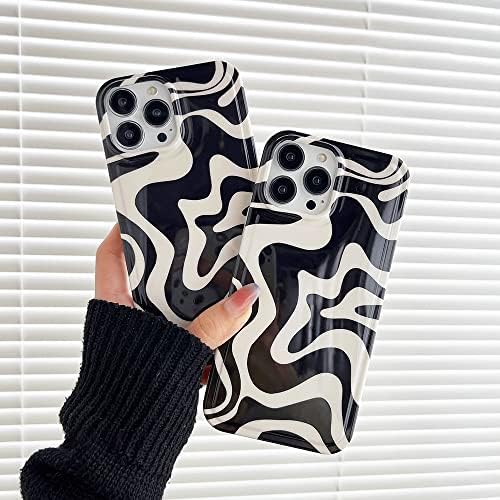 Design de padrão de faixa de zebra irregular para iPhone 14 Pro Max Caso de telefone Fashion Glos