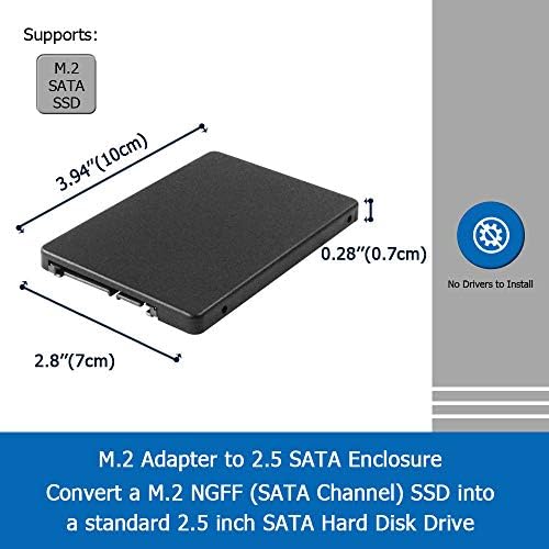 Adaptador Godshark M.2 para 2,5 gabinete SATA, B&M Key SATA baseado no conversor NGFF SSD para suporte de cartão SATA 3.0