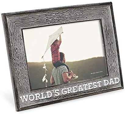 Isaac Jacobs 4 ”x 6” Resina Sentimentos Maior moldura de imagem do pai do mundo, Moldura de lembrança horizontal com cavacos e guias