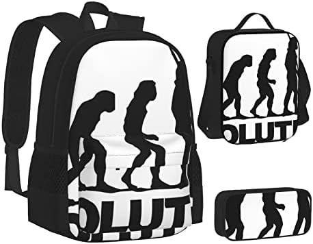 Mochila Evolução da Evolução do Bodybuilding Ocelio, meninas adolescentes, meninos, bolsa escolar infantil+caixa de lápis+lanchonete