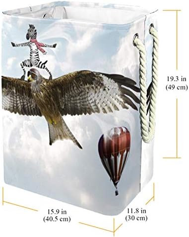 Deyya Manipulação Zebra Bird Sky Flight Randey Cestas cestam altas resistentes dobráveis ​​para crianças adultas meninos adolescentes meninas em quartos banheiro 19.3x11.8x15.9 em/49x30x40.5 cm