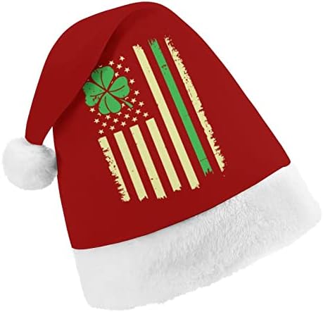 Dia de São Patrício Big Irish American Flag Chapéu de Natal Mole Papai Noel Cap Funny Beanie para a festa festiva do
