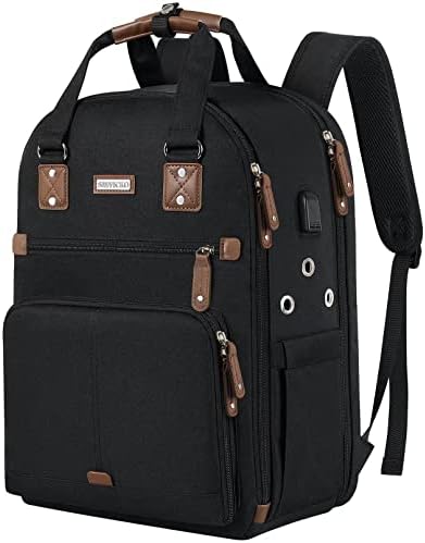 Bolsa de crochê, mochila de tricô e organizador de bolsas com porta de carregamento USB, caixa de fios de saco de armazenamento