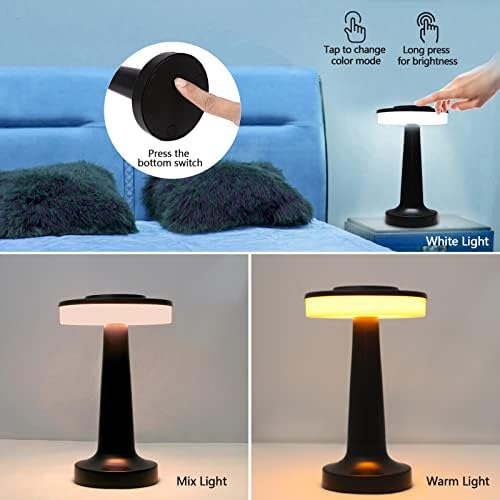 Lâmpada de mesa sem fio SunLigtgo, lâmpada de mesa de LED portátil, controle do sensor de mesa ao lado de lâmpadas, luz noturna