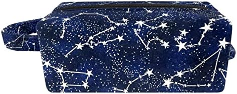 Saco de higiene pessoal pendurado de viagem, organizador de maquiagem portátil, suporte de cosméticos para pincéis, Starry Sky Cartoon