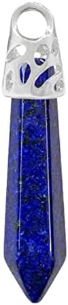 Dbylxmn Natural Amethyst Pó branco Cristal de cristal azul azul tigre olho de pedra coluna hexagonal 9 x 40 mm