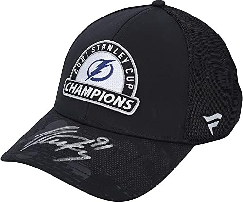 Steven Stamkos Tampa Bay Lightning 2021 Stanley Cup Campeão Autografado Capinho da Sala - Hats Autografados NHL