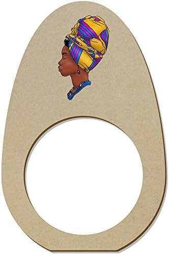 5 x 'African Woman' Ringos/detentores de guardanapo de madeira