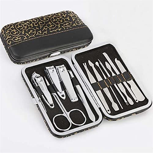 12 pcs de aço inoxidável conjunto de ferramentas de cuidados com as unhas de manicure e kit pedicure scissor tweezer kit utilidade