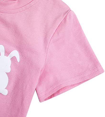 Camisa de páscoa de meninas da criança camisa de páscoa camisetas de coelhinho bebê coelho garotas garotas de coelho tampas de caça a ovos camiseta de páscoa feliz