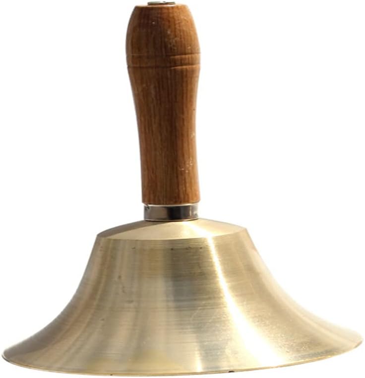 Qiankao 8cm10cm 木柄 铜制 铜铃 铛手 摇铃铛