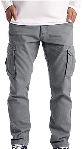 calças casuais masculinas do LCECCY WORK Use Segurança de Combate 6 bolso calças cheias de moda de moda confortável de carga longa para