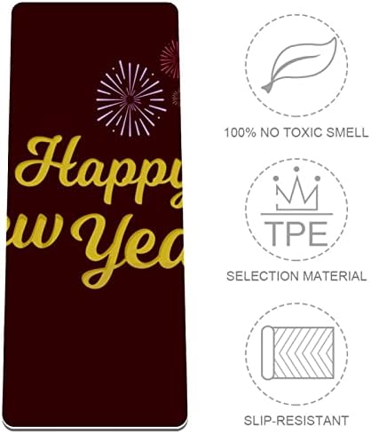 Yoga Mat, tapetes de ioga para treino doméstico, tapete de exercícios, tapetes de exercícios, pilates Mat, Feliz Ano Novo Fireworks