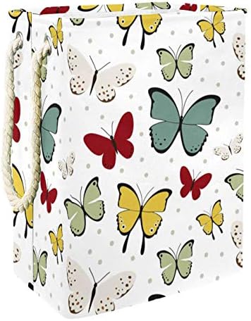 Deyya Butterflies Butterflies Cestas de lavanderia cestam altas resistentes dobráveis ​​para crianças adultas meninos adolescentes