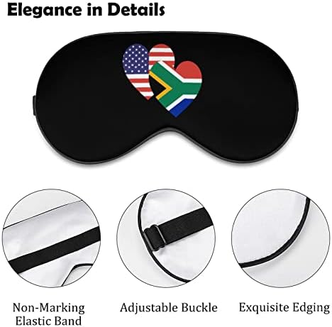 África do Sul American Heart Flag Sleep máscara de olho macio sombra de olho de olho de olho na cura da máscara de dormir para viajar