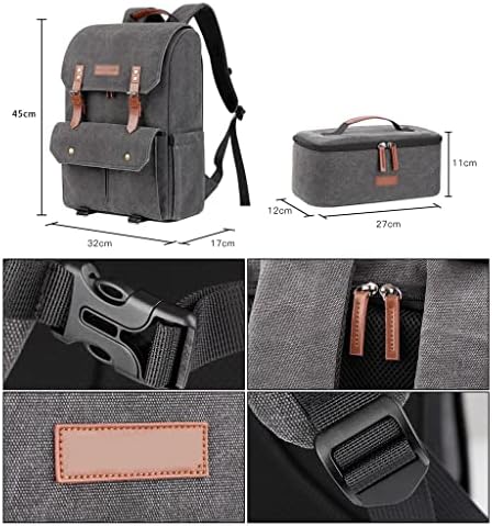 SDEWFG Backpack de câmera de câmera de grande capacidade Bolsa de viagem à prova d'água com bolsa pequena para o tripé da