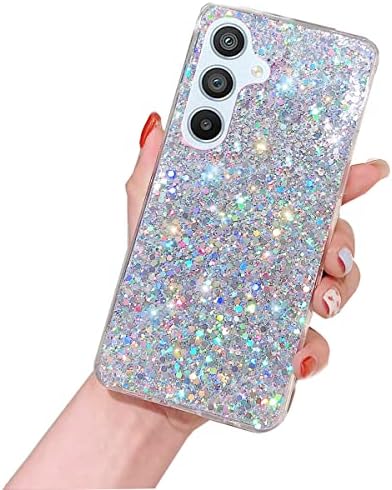 Changjia Galaxy A54 5G Caso Glitter, Bling Sparkle brilhante brilho Slim Reflexivo suave TPU macio de borracha Girl