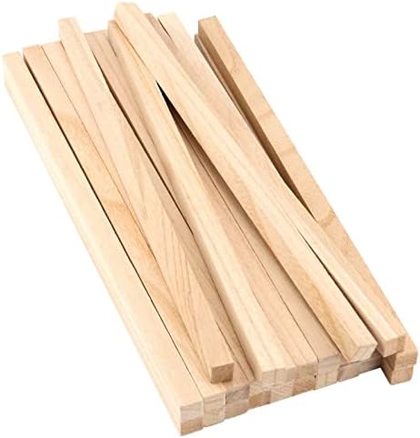 JAPCHET 100 pacote 12 x 1/2 x 1/2 polegada quadrado de madeira de madeira, bastões de madeira longa inacabada de madeira