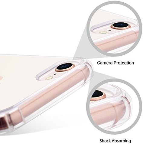 ULAK Slim Ultra Clear iPhone 8 Caso, iPhone SE 2022 Case, IPhone SE 2020, iPhone 7 Case, Hybrid TPU-Absorção-Absorção Anti-Scratp