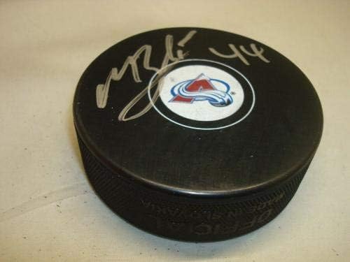 Mark Barberio assinou o Colorado Avalanche Hockey Puck autografado 1b - Pucks autografados da NHL
