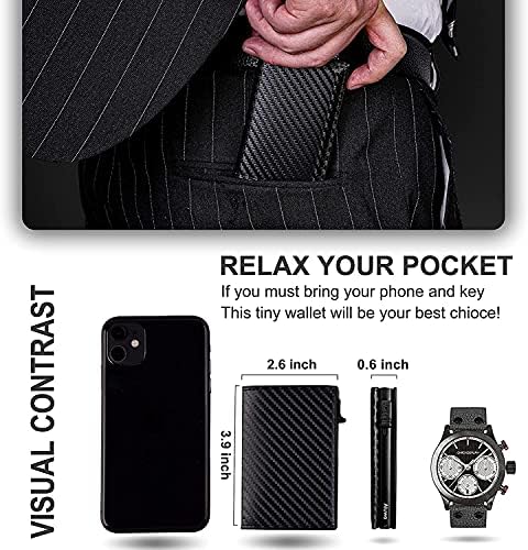 Carteira slim masculina com clipe de dinheiro rfid bloqueando carteira minimalista do cartão de crédito para homens com