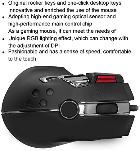 2.4g Mouse com fio com 13 botões Receptor USB 12000 DPI, mouse de jogo de alto desempenho com botão RGB e alta resolução