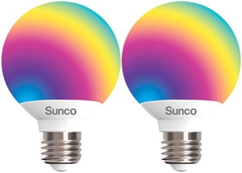 SUNCO SMART GLOBE BULBS G25 LED, ALEXA Compatível de lâmpadas decorativas de vaidade redonda LED, 5W, rgbcw de alteração