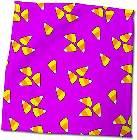3drose Candy milho-purple toalha, 15 x 22, branco