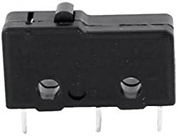 Aexit 5pcs AC250/125V Pontos e acessórios 3A 3 Terminais Micro Switchs de botão de pressão momentânea Micro Switches Black