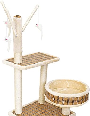 Árvore de gatos da torre de gato, moldura de escalada de gatos, pequena cama de gato, posto de arranhão sisal, suprimentos