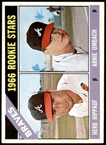 1966 TOPPS # 518 Braves Rookies Herb Hippauf/Arnie Umbach Atlanta Braves Ex+ Braves