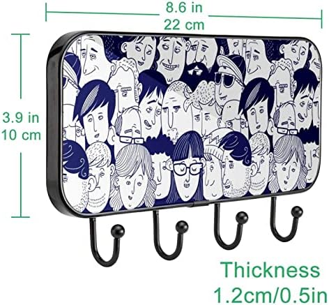 Montagem da parede da parede da rack de casaco da marinha, cacau de entrada com 4 enganche para chapéu de casaco Restas