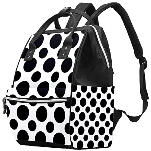 Pontos pretos Bolsas de fraldas Backpack Mummy Backpack de grande capacidade Bolsa de enfermagem Bolsa de viagem para