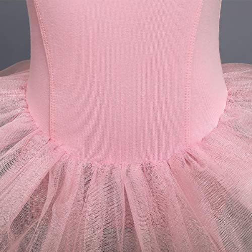 Odasdo Criança Crianças Meninas Meninas Vestido de Balé Flutter Sleeve Tutu Tulle Skited Leotard por 18 meses - 6 anos