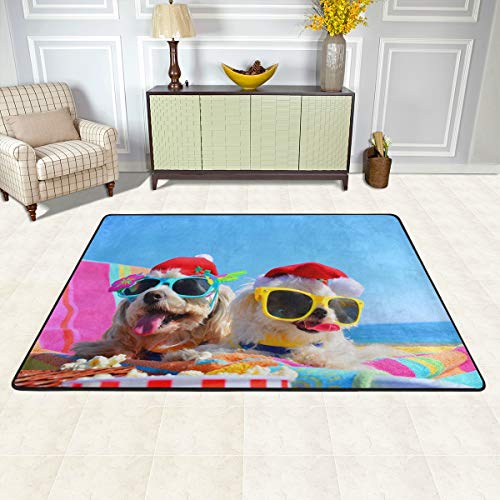 Mr.xzy cachorro fofo de verão animal padrão interessante tapete de grande área para sala de estar bebê mole crianças rastrear tapete