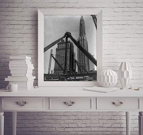 Fotografias infinitas Foto: 1ª viga de aço sendo colocada em New Wabash Avenue Bridge, Chicago, Illinois, IL, 1930