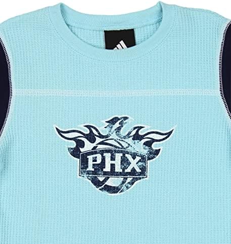 Exterterstuff Phoenix Suns NBA Girls Youth Waffle Knit Top Camisa, azul claro