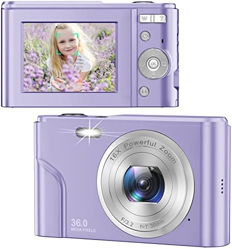 Câmera digital para crianças e meninos - 1080p Câmera Digital FHD 36MP LCD Screen Recarregável estudantes compactos Câmera infantil