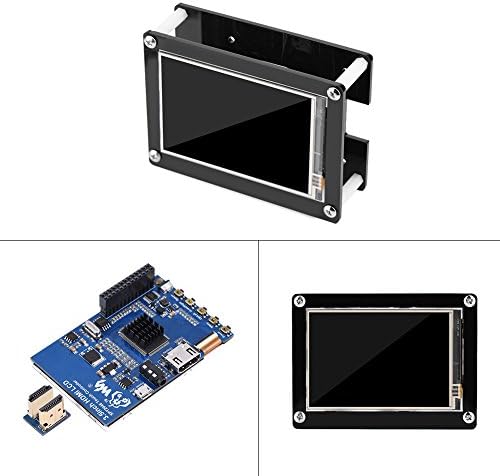 Bewinner 3.5inch HDMI LCD para Raspberry Pi, 1080p IPS 60fps Exibição da tela HDMI LCD HDMI para Raspberry Pi + Black Acrílico