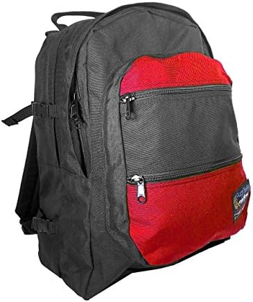 Viajante Toul Toucom Laptop Computer Backpack - Feito nos EUA - Black/Red