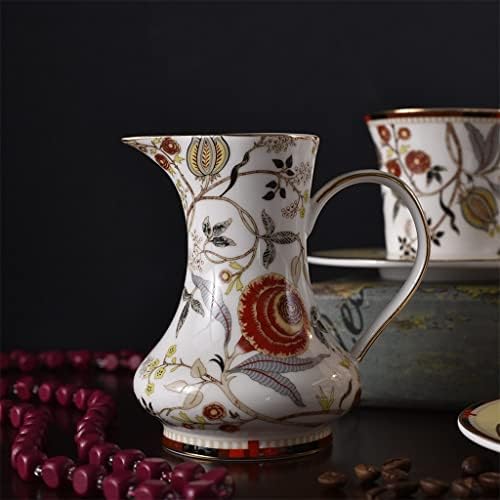 Copo de café European Flower Padrão de Flores Cerâmica Conjuntos de Capa Copo Poste de Pires 15 PCs Fine Bone China