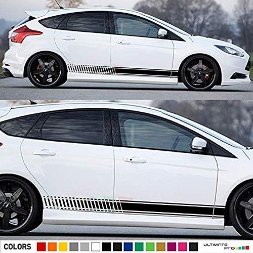 Bubbles Designs 2x adesivo de decalques listras de corrida em vinil compatíveis com o Ford Focus RS ST 2010-