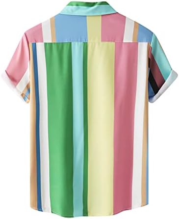 Camisas masculinas férias havaianas masculinas top listrado listrado camisa de manga curta listrada camisa para homens