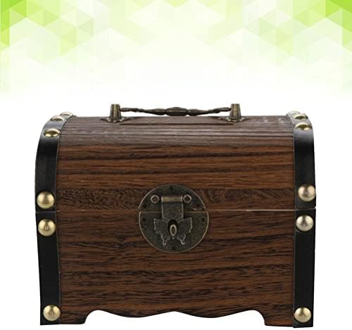 BHVXW Caixa de madeira Banco de tesouro de madeira Jóias de jóias economia de dinheiro vintage
