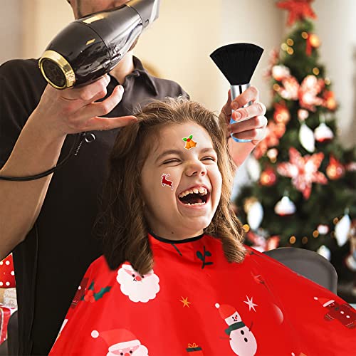 FEBSNOW Kids Barber Cape Profissional Salon Cabelo Cabo com escova de espanador de pescoço e fechamento ajustável para adultos