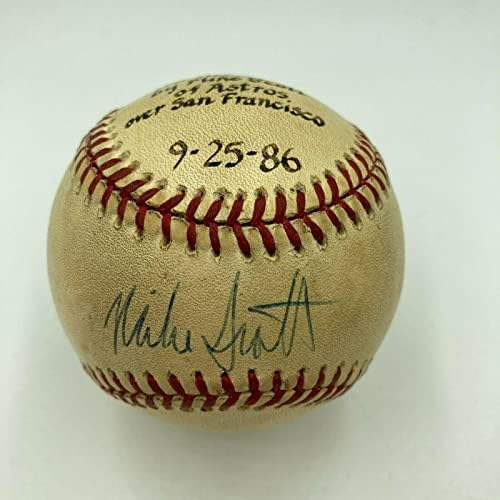 Mike Scott No Hitter assinou o jogo usou beisebol de 9-25-1986 JSA & Mears COA-MLB Game autografado usado Baseballs