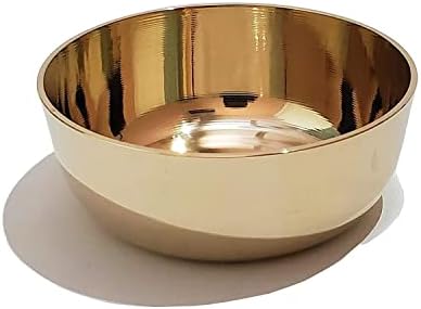 PSQURMART India Kansa/Bronze Solid Bowl - 150 ml, 1 peça, ouro