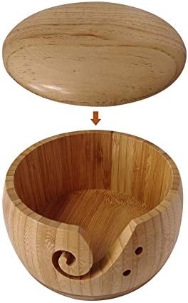 Fntmno tigela de fio de bambu com tampa removível -wooden tigela em todas as ocasiões para mães e avós -5.91x3.15inch