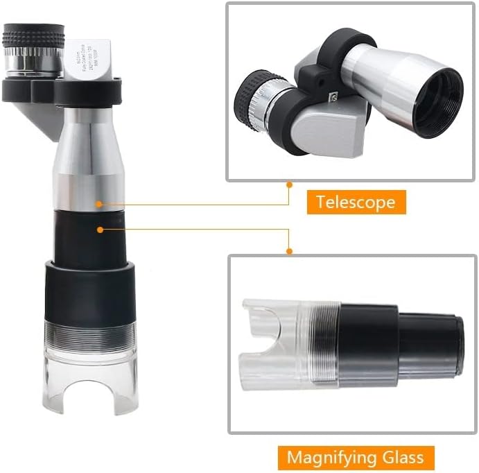 Kit de acessórios para microscópio para adultos 8x Telescópio monocular de bolso 30x Mini microscópio com lenpelecia