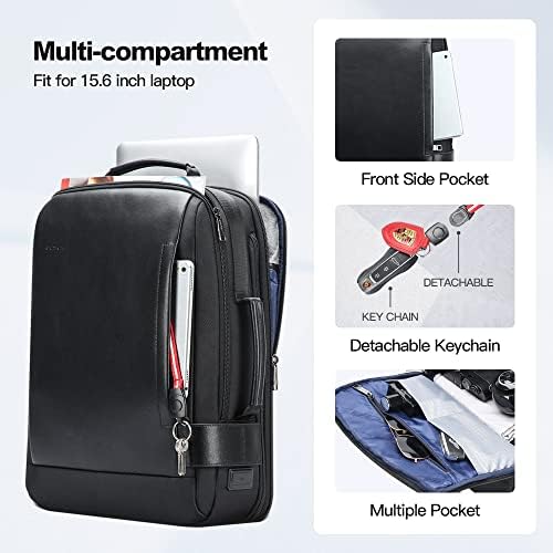 BOPAI BUMNERS Smart Smart 15,6 polegadas Laptop Backpack Convertível Expandível Grande Anti-roubo Rucksack Charging USB e Homens de viagens multifuncionais resistentes à água Backpack preto